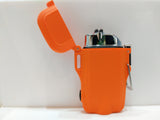 Orange Compact Waterproof Plasma Lighter with Flashlight