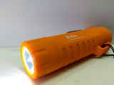 USB Rechargeable Orange Waterproof Flashlight 