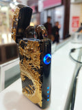 Gold Black Dragon Plasma Lighter With LED Battery Indicator