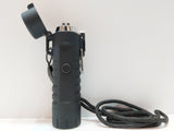 Black Waterproof Flashlight Lighter with Lanyard