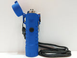 Blue Waterproof Flashlight Lighter with Lanyard