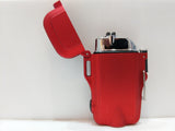 Waterproof Compact Red Plasma Lighter with Lid Open