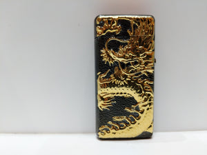 Gold black Chinese Dragon Dual Arc Plasma Lighter